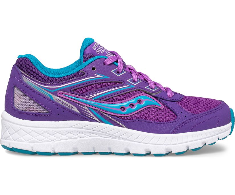 Tenis Saucony Cohesion 14 Encaje Niños Morados Azules | México 848HAPK